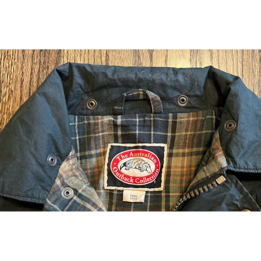 The Australian Outback Collection Green Chore Jacket Oil Skin Ranch Wear Size S - Picture 7 of 13